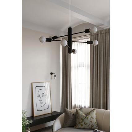 Hanglamp aan koord DUOMO 6 6xE27/60W/230V zwart