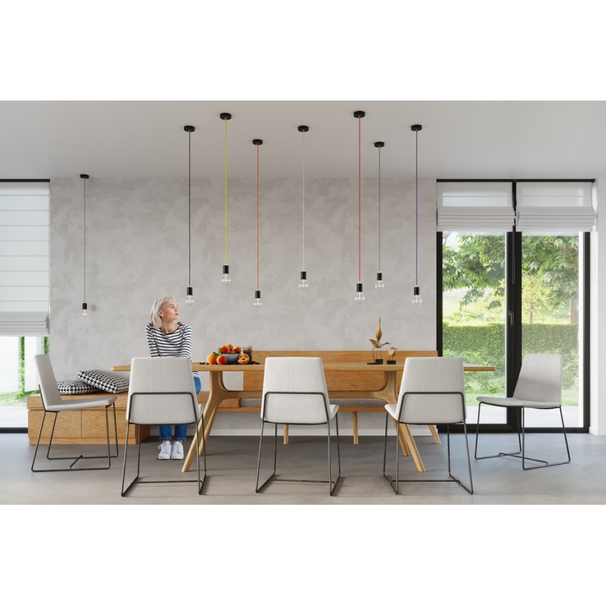 Hanglamp aan koord EDISON 1xE27/60W/230V oranje