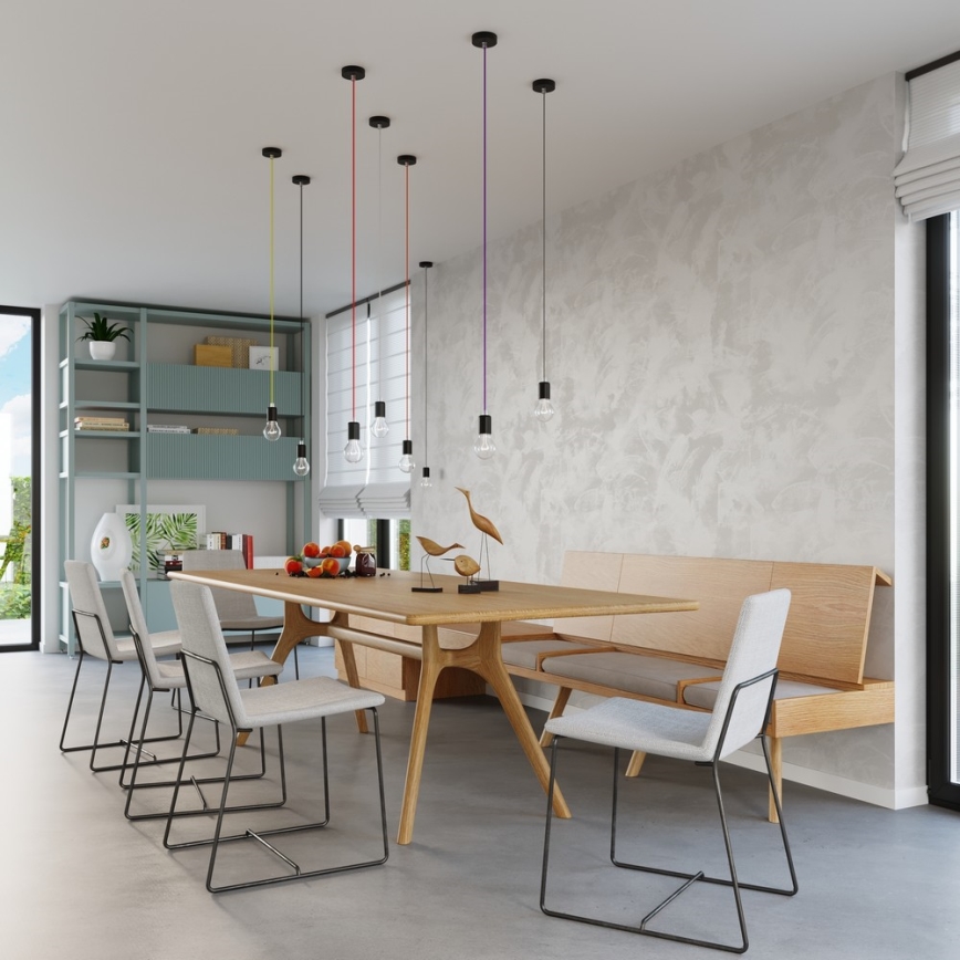 Hanglamp aan koord EDISON 1xE27/60W/230V oranje