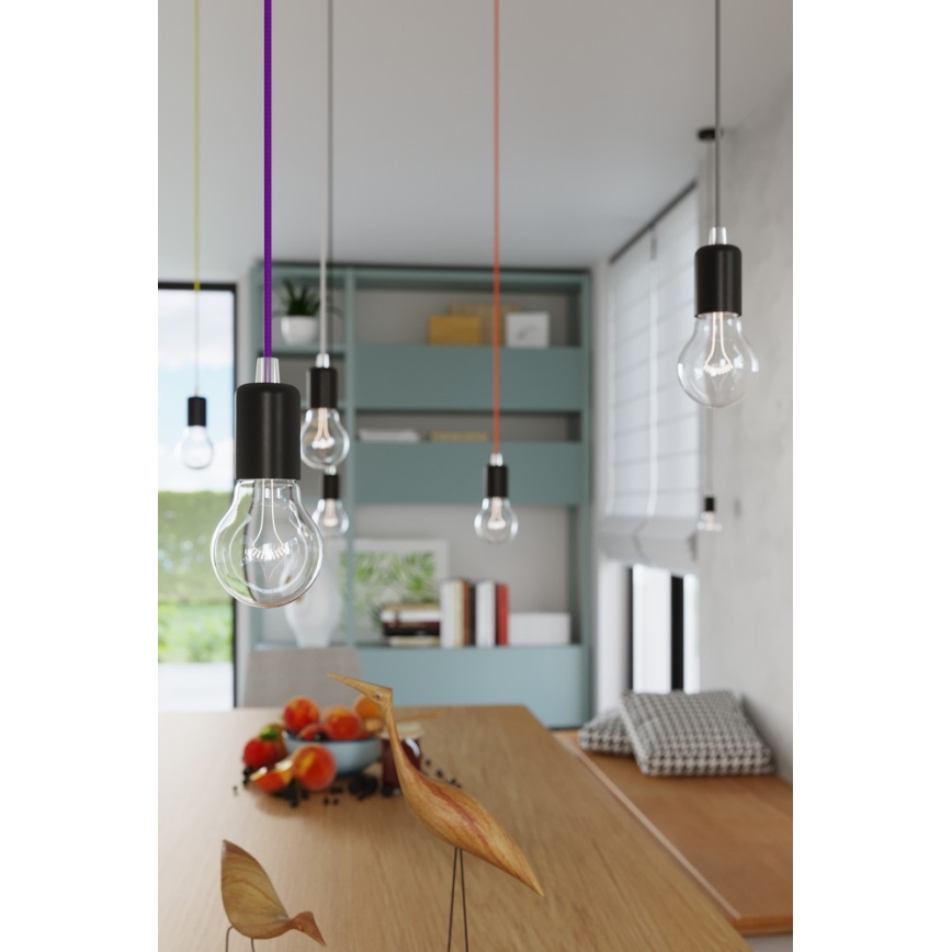 Hanglamp aan koord EDISON 1xE27/60W/230V oranje