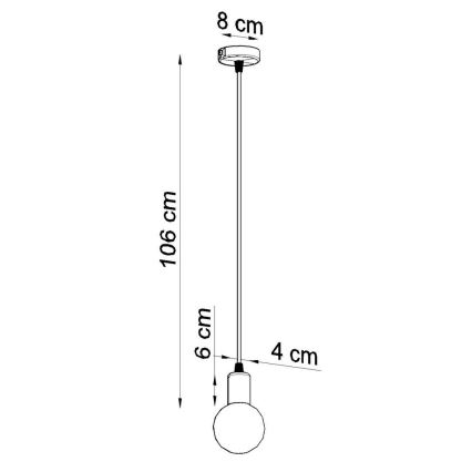 Hanglamp aan koord EDISON 1xE27/60W/230V zwart