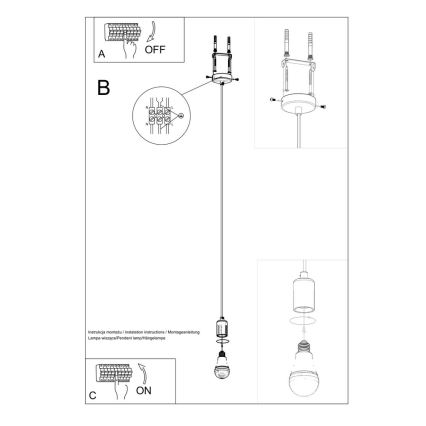 Hanglamp aan koord EDISON 1xE27/60W/230V zwart