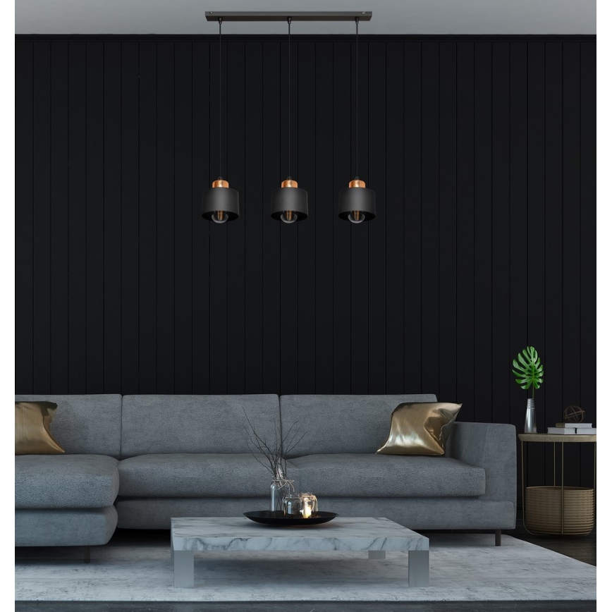 Hanglamp aan koord EDISON 3xE27/15W/230V