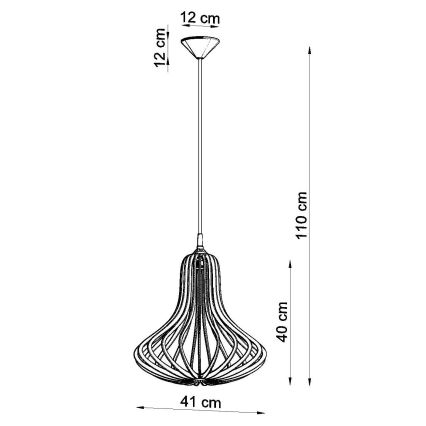 Hanglamp aan koord ELZA 1xE27/60W/230V