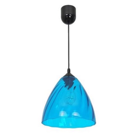 Hanglamp aan koord FLASH 1xE27/60W/230V blauw