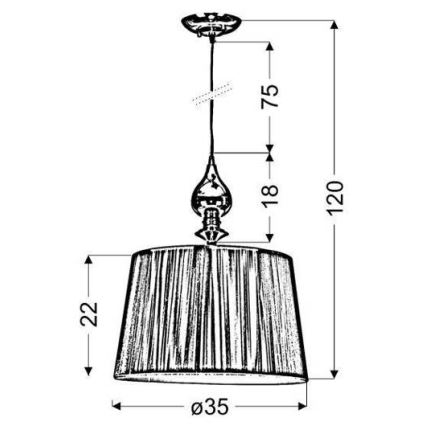 Hanglamp aan koord GILLENIA 1xE27/60W/230V
