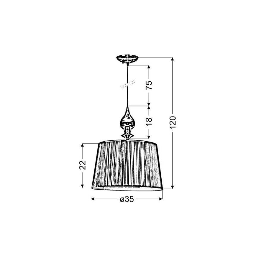 Hanglamp aan koord GILLENIA 1xE27/60W/230V