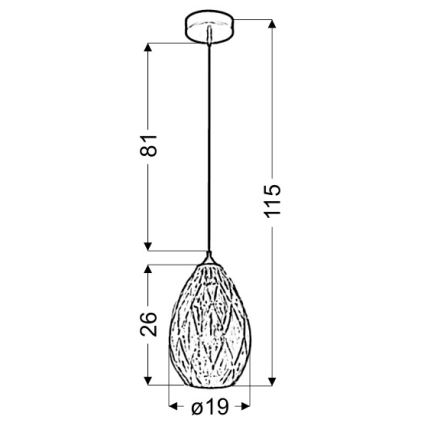 Hanglamp aan koord GRAN 1xE27/60W/230V