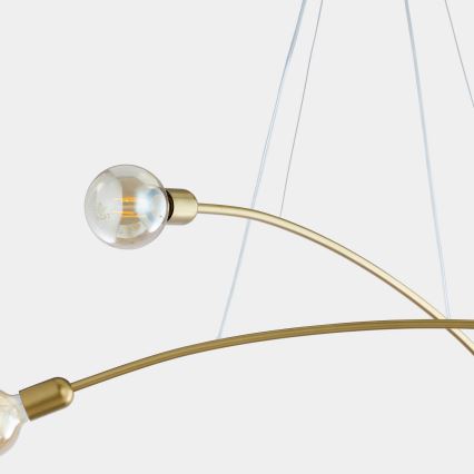 Hanglamp aan koord HELIX 4xE27/60W/230V gouden