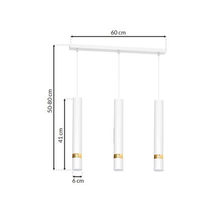 Hanglamp aan koord JOKER 3xGU10/60W/230V wit