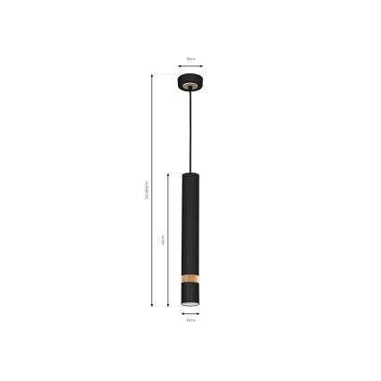 Hanglamp aan koord JOKER BLACK WOOD 1xGU10/8W/230V