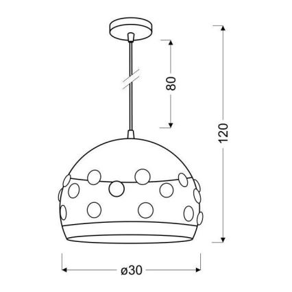 Hanglamp aan koord JOLINA 1xE27/40W/230V