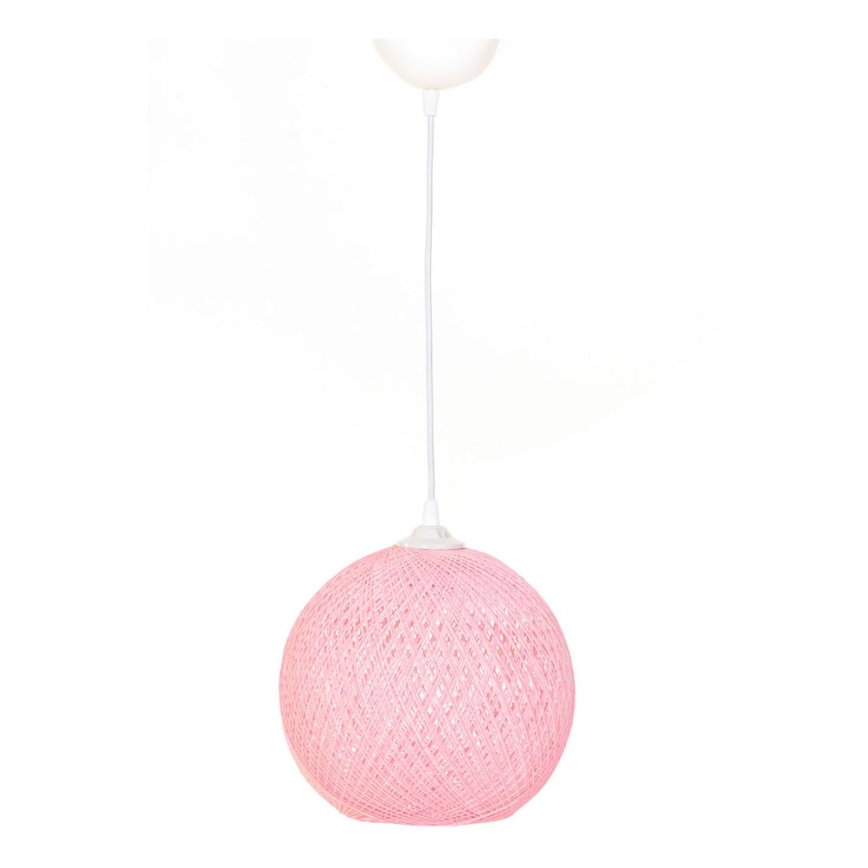 Hanglamp aan koord JUTE 1xE27/60W/230V roze