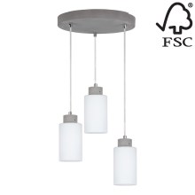 Hanglamp aan koord KARLA 3xE27/60W/230V beton - FSC-gecertificeerd