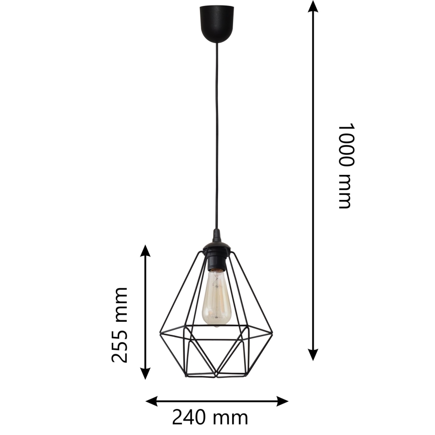 Hanglamp aan koord KARO 1x E27 / 15W / 230V