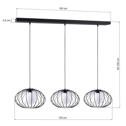 Hanglamp aan koord KRONOS 3xE14/40W/230V