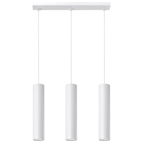 George Stevenson Fauteuil Absorberend Hanglamp aan koord LAGOS 3 3xGU10/40W/230V wit | Lumimania