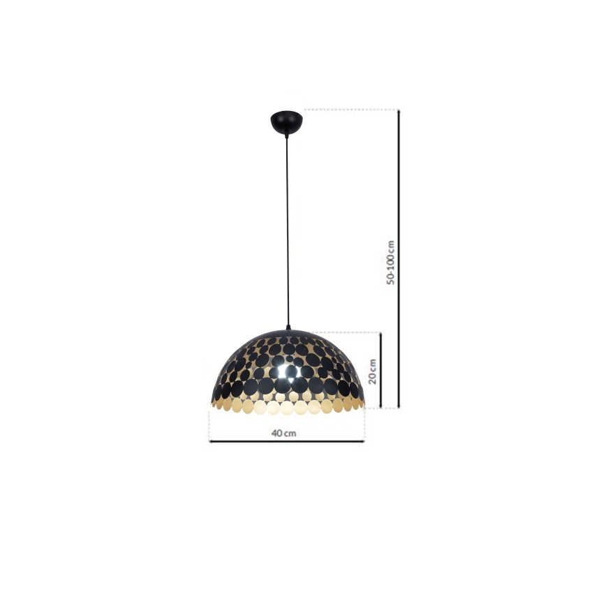 Hanglamp aan koord LISA BLACK 1xE27/60W/230V