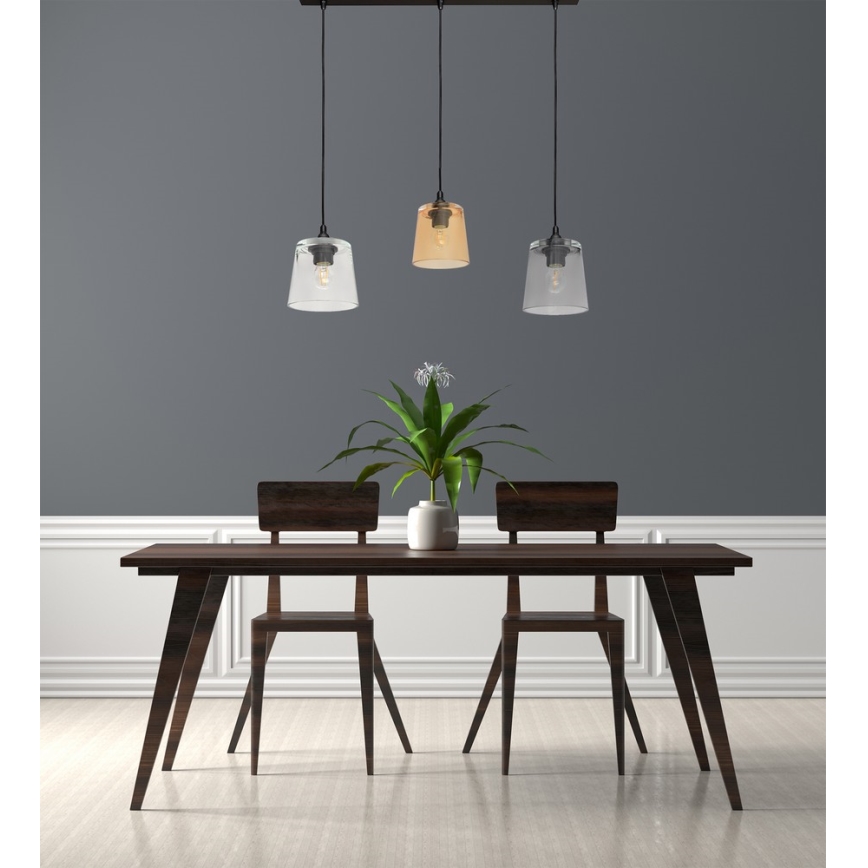 Hanglamp aan koord LUCEA 3x E27 / 15W / 230V