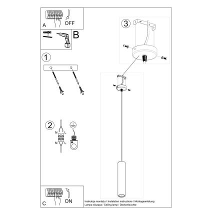 Hanglamp aan koord LUVO 1xGU10/40W/230V