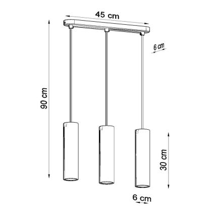 Hanglamp aan koord LUVO 3xGU10/40W/230V