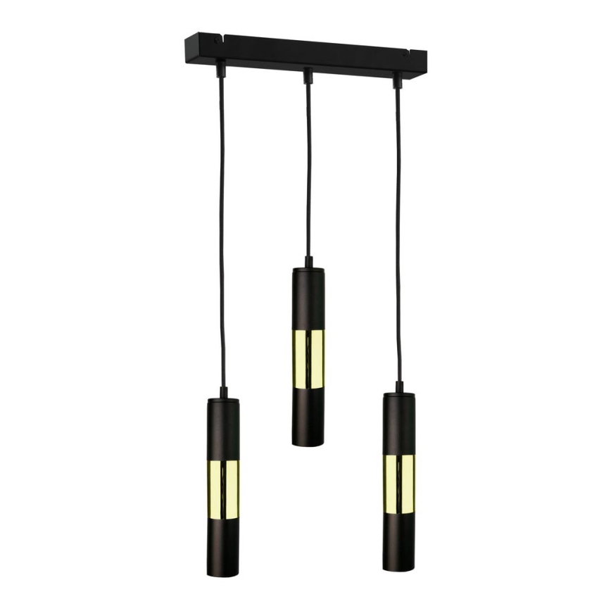 Hanglamp aan koord MAGNUMA 3xGU10/50W/230V zwart/gouden