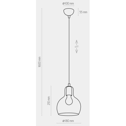 Hanglamp aan koord MANGO 1xE27/60W/230V