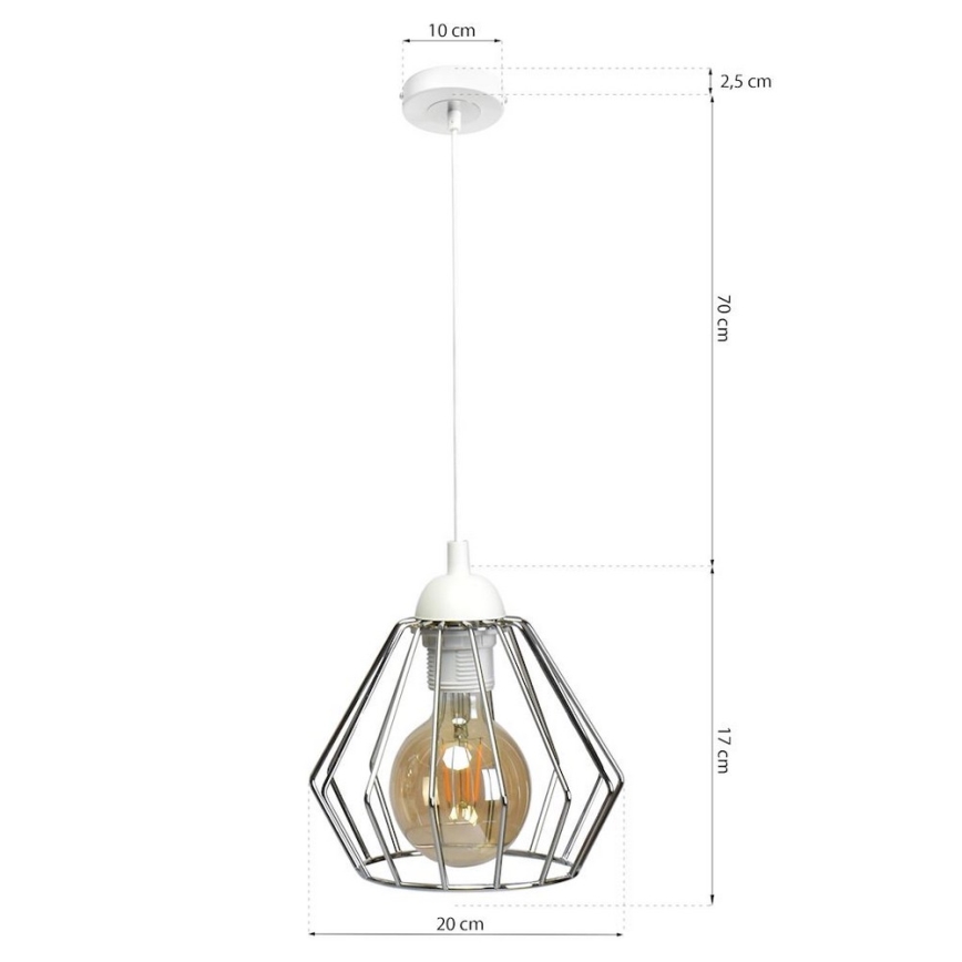 Hanglamp aan koord NORMAN 1xE27/60W/230V