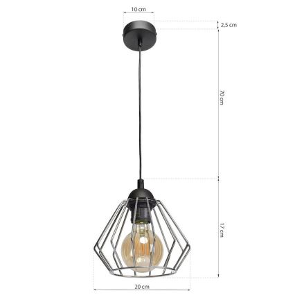 Hanglamp aan koord NORMAN 1xE27/60W/230V