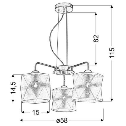 Hanglamp aan koord NOSJA 3xE27/40W/230V