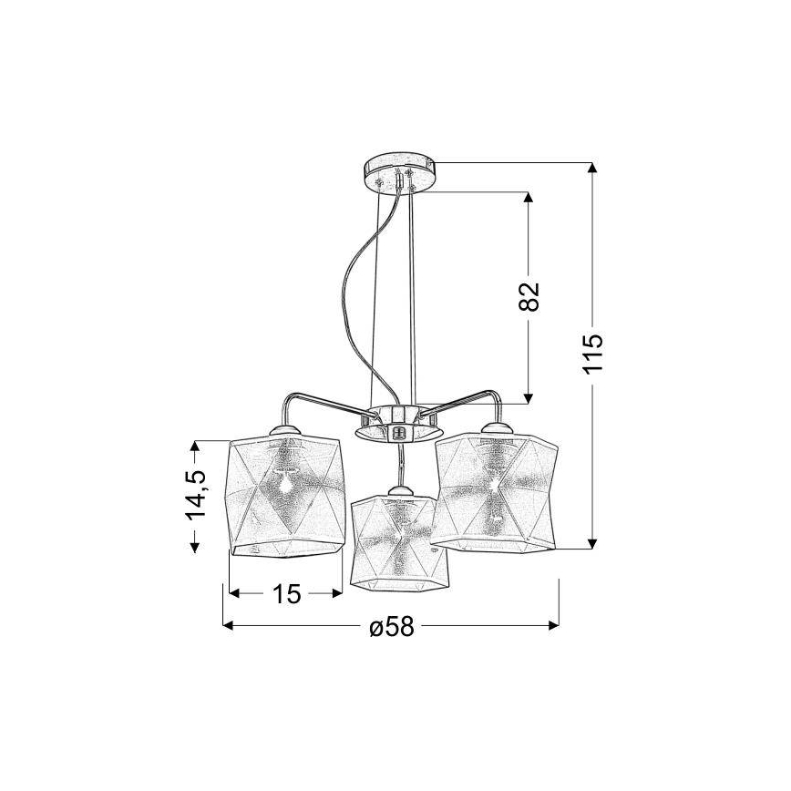 Hanglamp aan koord NOSJA 3xE27/40W/230V