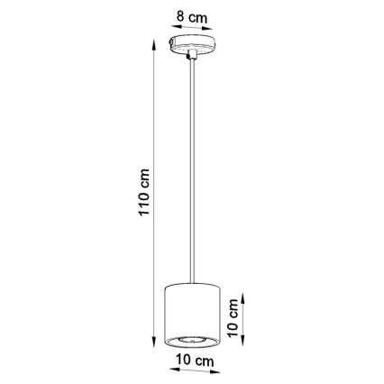 Hanglamp aan koord ORBIS 1 1xGU10/40W/230V wit