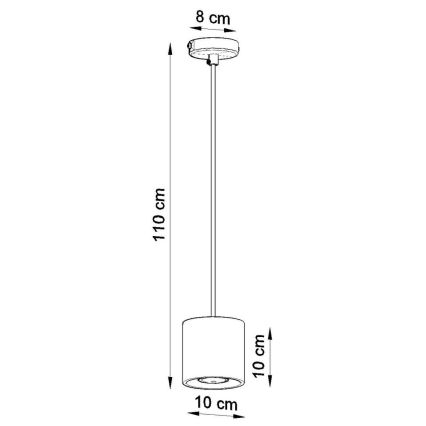 Hanglamp aan koord ORBIS 1 1xGU10/40W/230V zwart