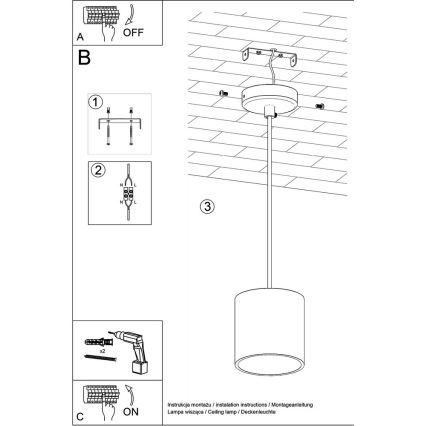 Hanglamp aan koord ORBIS 1 1xGU10/40W/230V zwart