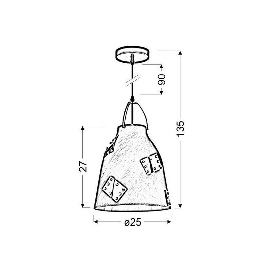Hanglamp aan koord PATCH 1xE27/60W/230V