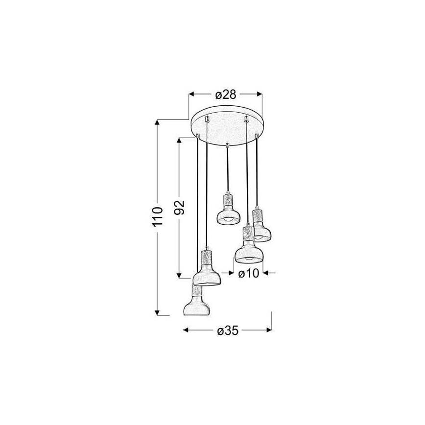 Hanglamp aan koord PUERTO 5xE14/40W/230V