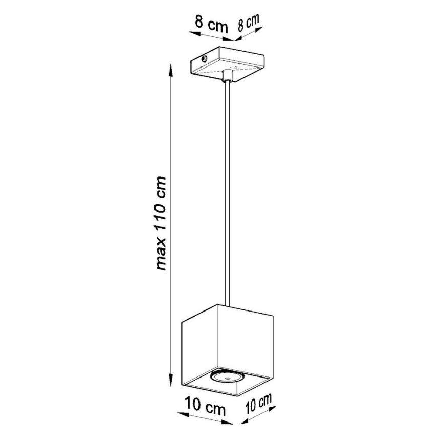 Hanglamp aan koord QUAD 1 1xGU10/40W/230V wit