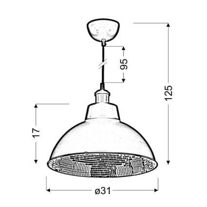 Hanglamp aan koord SCRIMI 1xE27/60W/230V