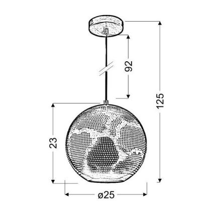Hanglamp aan koord SFINKS 1xE27/60W/230V