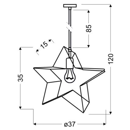 Hanglamp aan koord STAR 1xE27/60W/230V