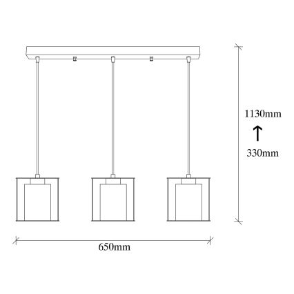 Hanglamp aan koord SWANK 3xE27/100W/230V