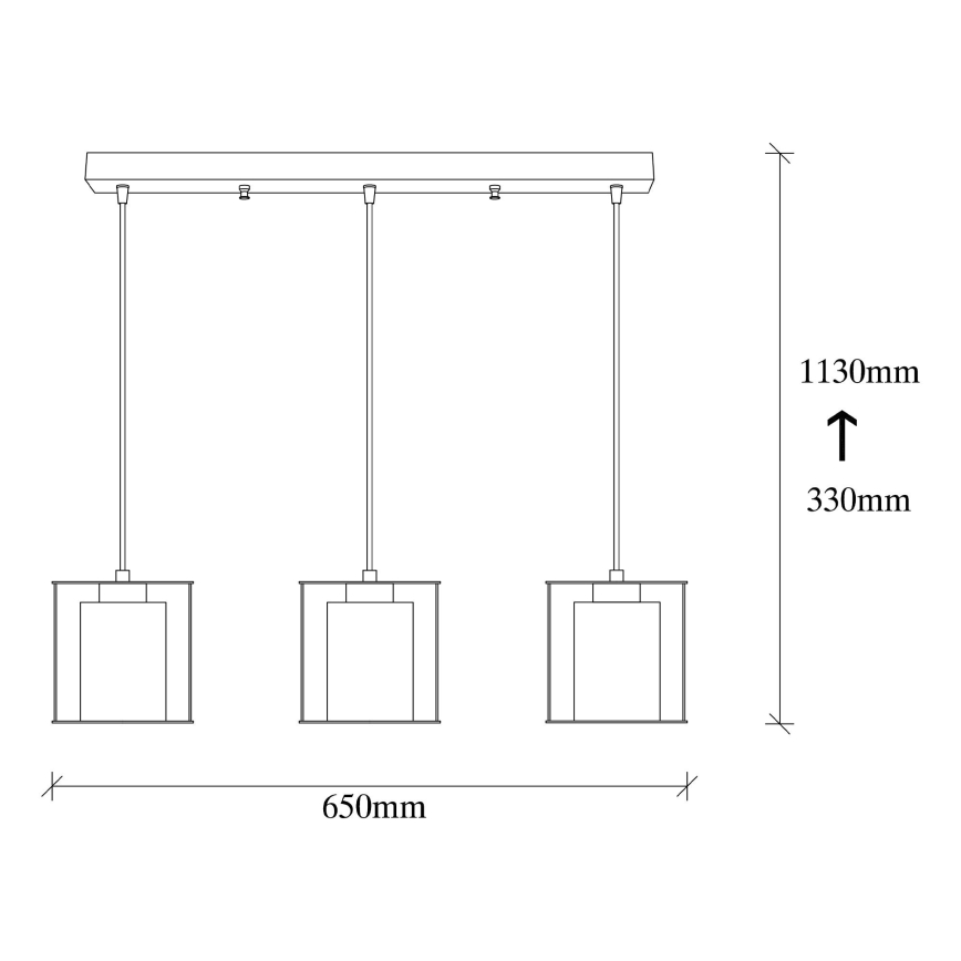 Hanglamp aan koord SWANK 3xE27/100W/230V