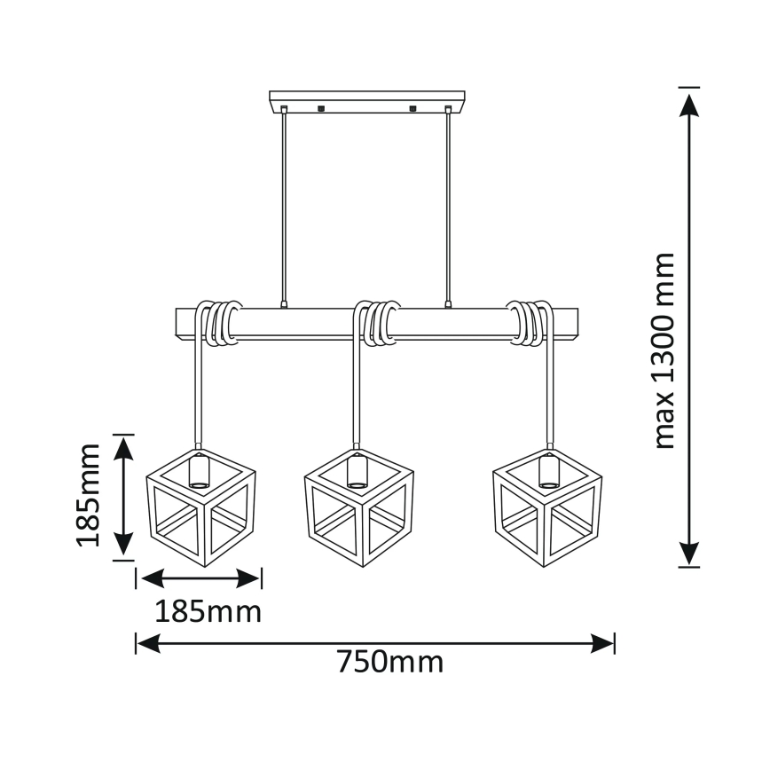 Hanglamp aan koord SWEDEN 3xE27/20W/230V