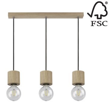 Hanglamp aan koord TRONGO ROUND 3xE27/60W/230V - FSC-gecertificeerd