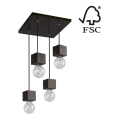 Hanglamp aan koord TRONGO ROUND 4xE27/60W/230V - FSC-gecertificeerd
