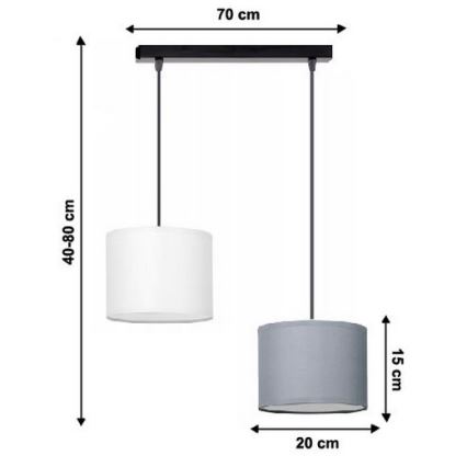 Hanglamp aan koord TUZ 2x E27 / 60W / 230V