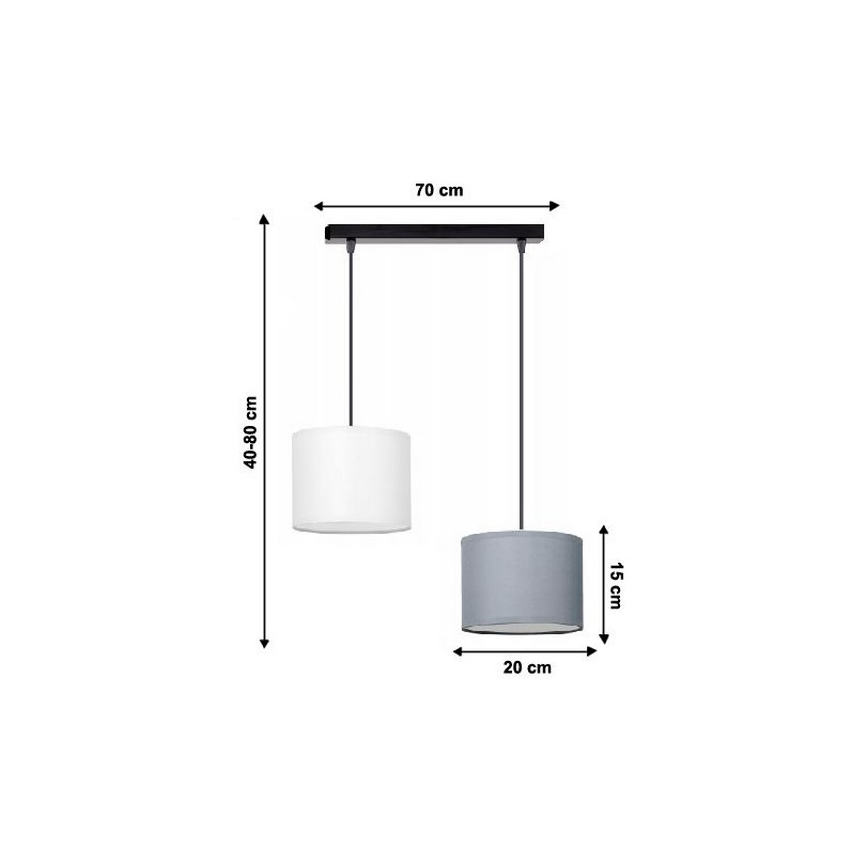 Hanglamp aan koord TUZ 2x E27 / 60W / 230V