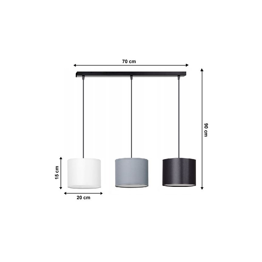 Hanglamp aan koord TUZ 3xE27/60W/230V