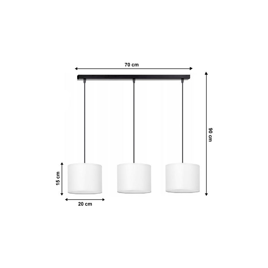 Hanglamp aan koord TUZ 3xE27/60W/230V