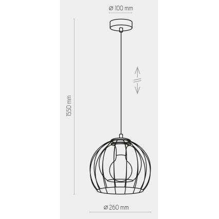 Hanglamp aan koord UNIVERSO 1xE27/60W/230V